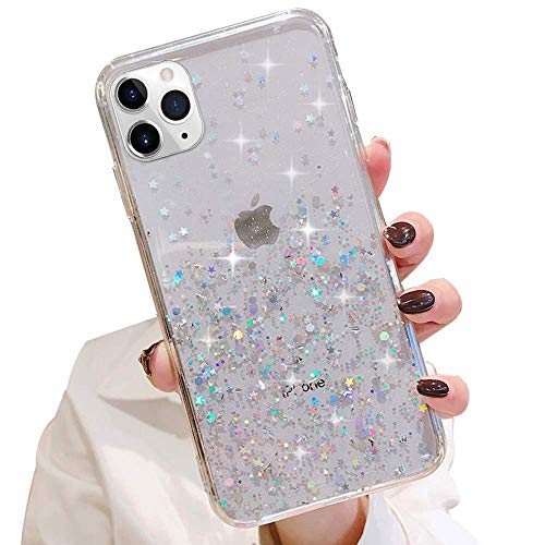 LCHULLE Glitzer Hülle Kompatibel mit iPhone 12/iPhone 12 Pro(6.1 Zoll) Handyhülle Mädchen Schuzhülle Glitzer klar TPU Bumper Silikon Hülle Handyhülle Case Cover für iPhone 12/12 Pro Transparent von LCHULLE