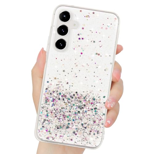 LCHULLE Handyhülle Kompatibel mit Samsung Galaxy S23 FE(6.4 Zoll) Hülle Glitzer Transparent Silikon Case Bumper Glänzend Mädchen Schutzhülle für Samsung S23 FE Transparent von LCHULLE