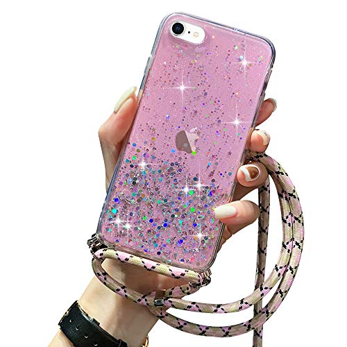 LCHULLE Handykette Handyhülle für iPhone 6,iPhone 6S Hülle mit Kordel Umhängenhülle Necklace Schutzhülle mit Band Silikon Case für iPhone 6/6S Rosa von LCHULLE