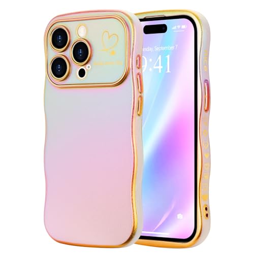 LCHULLE Kompatibel mit iPhone 14 Pro Hülle Liebesherz Mädchen Handyhülle Wellen Lockige Form mit erhoben Kameraschutz Luxus Galvanisierte Schutzhülle Girls Case für iPhone 14 Pro Buntes Helllila LCHULLE Kompatibel mit iPhone 14 Pro Hülle Liebesherz Mädchen Handyhülle Wellen Lockige Form mit erhoben Kameraschutz Luxus Galvanisierte Schutzhülle Girls Case für iPhone 14 Pro Buntes Helllila von LCHULLE