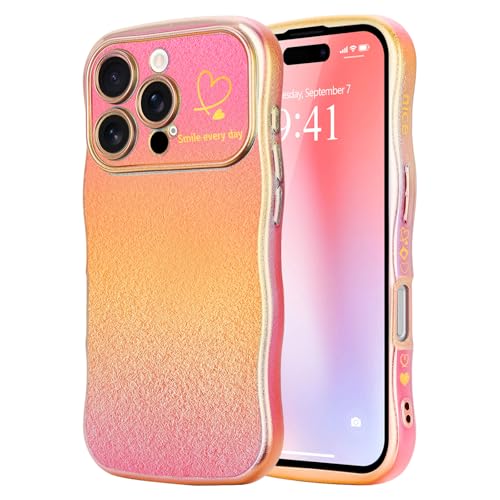 LCHULLE Kompatibel mit iPhone 16 Pro Max Hülle Liebesherz Mädchen Handyhülle Wellen Lockige Form mit erhoben Kameraschutz Galvanisierte Schutzhülle Girls Case für iPhone 16 Pro Max Buntes Kamelienrot LCHULLE Kompatibel mit iPhone 16 Pro Max Hülle Liebesherz Mädchen Handyhülle Wellen Lockige Form mit erhoben Kameraschutz Galvanisierte Schutzhülle Girls Case für iPhone 16 Pro Max Buntes Kamelienrot von LCHULLE