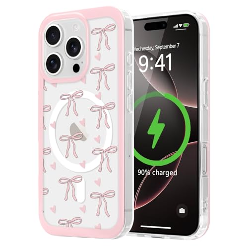 LCHULLE Magnetische Hülle für iPhone 16 Pro Kompatibel mit MagSafe Handyhülle Transparent Rosa Schleife für Mädchen Frauen Magnetisch Schutzhülle Silikon Case für iPhone 16 Pro Solides Herz LCHULLE Magnetische Hülle für iPhone 16 Pro Kompatibel mit MagSafe Handyhülle Transparent Rosa Schleife für Mädchen Frauen Magnetisch Schutzhülle Silikon Case für iPhone 16 Pro Solides Herz von LCHULLE