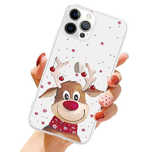 LCHULLE Weihnachten Handyhülle Kompatibel mit iPhone 12 Pro Max(6.7 Zoll) Hülle Weihnachten Transparent Silikonhülle Christmas Case Cover TPU-Bumper Durchsichtig Schutzhülle für iPhone 12 Pro Max von LCHULLE