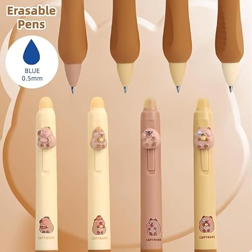 4-Teiliger Capybara Erlasster Stift, 4-Teilige Capybara Note-Notizen, Niedliche Schreibwaren, Kreatives Und Interessantes Briefpapier Und Schulmaterial. von LCIEFKAE