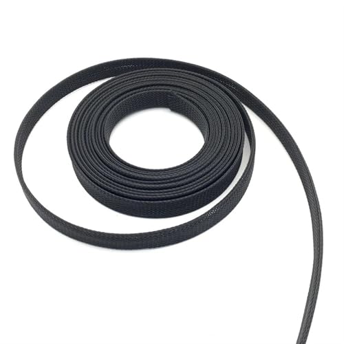 LCKKJHG Kabelmantel 5/10 m Mantel für Kabel 2 4 6 8 10 12 14 16 18 20 25 30 35 40 mm Isolierhülle erweiterbar Mantel aus geflochtenem Nylon Kabeltrommel Schwarz (30 MM_5 M) von LCKKJHG