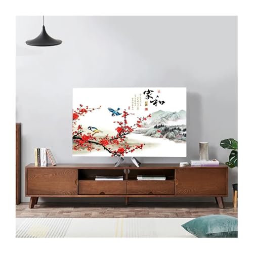 LCKKJHG Monitorabdeckung, Querformat, elastisch, TV-Staubschutz, Stoff, 81,3 - 190,5 cm, einfacher und moderner chinesischer Stil (3,9–152,4 cm) von LCKKJHG