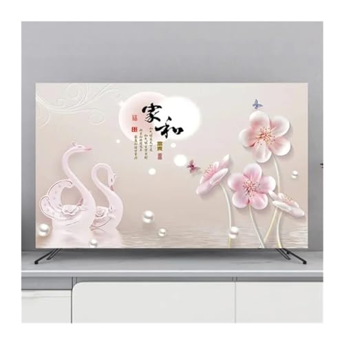 LCKKJHG Monitorabdeckung, TV-Abdeckung, Schutz, Staubschutz, Haushalt, hängende TV-Staubabdeckung, Zuhause, universelle Blumendekoration, einfach (E,65 Zoll 152 x 92 cm) von LCKKJHG