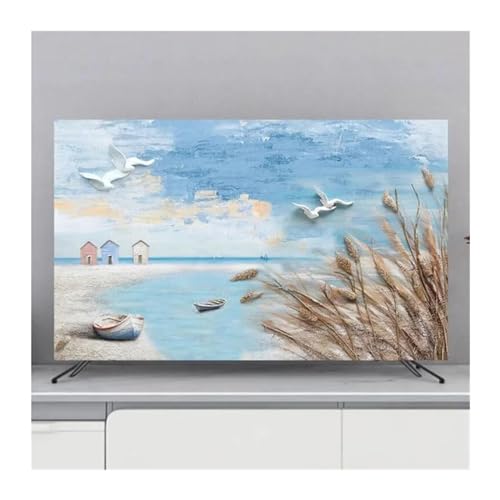 LCKKJHG Monitorabdeckung, TV-Abdeckung, Schutz, Staubschutz, Haushalt, hängende TV-Staubabdeckung, Zuhause, universelle Blumendekoration, einfach (F,40-43 Zoll, 102 x 65 cm) von LCKKJHG