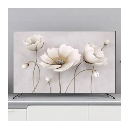 LCKKJHG Monitorabdeckung, TV-Abdeckung, Schutz, Staubschutz, Haushalt, hängende TV-Staubabdeckung, Zuhause, universelle Blumendekoration, einfach (J,70 Zoll 161 x 96 cm) von LCKKJHG