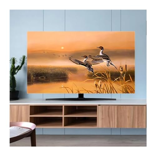 LCKKJHG Monitorabdeckung, TV-Abdeckung, Staubschutz, Stoff, 81,3 - 178,8 cm, hochwertig, für den Haushalt, zum Aufhängen, Schreibtisch, gebogen, universell (102 x 65 cm) von LCKKJHG