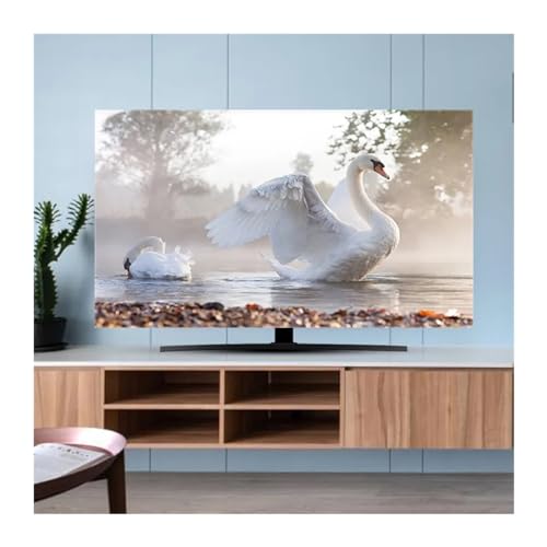 LCKKJHG Monitorabdeckung, TV-Abdeckung, Staubschutz, Stoff, 81,3 - 178,8 cm, hochwertig, für den Haushalt, zum Aufhängen, Schreibtisch, gebogen, universell (9,5 x 48 Zoll, 110 x 65 cm) von LCKKJHG