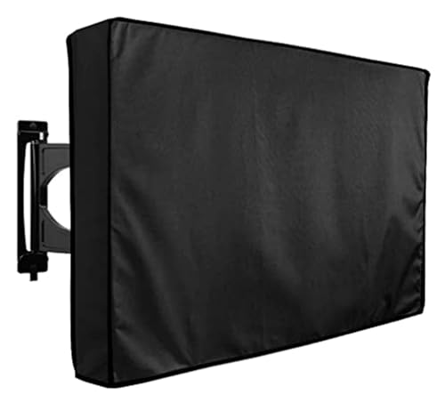 LCKKJHG Monitorabdeckung, weiß, hochwertig, wasserdicht, für den Außenbereich, TV-Schutzhülle, 55 bis 58 Zoll, wetterfestes TV-Gehäuse für den Außenbereich (schwarz, für 60-65 Zoll Fernseher) von LCKKJHG
