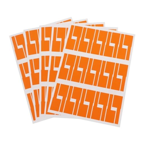 LCKKJHG Selbstklebende Kabeletiketten für Netzwerkkabel, A4, selbstklebend, wasserdicht, bunt, für Elektrokabel, Kabel-Identifikation (Orange-5sheet) von LCKKJHG