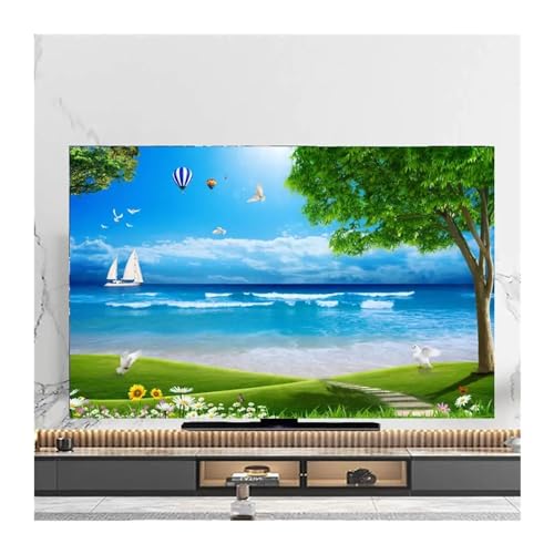 Monitorabdeckung, TV-Abdeckung, Staubschutz, Handtuch, 130 x 80 cm, zum Aufhängen, LCD-Abdeckung, verschiedene Größen, universelle Dekoration (11,6 cm (43 Zoll) von LCKKJHG
