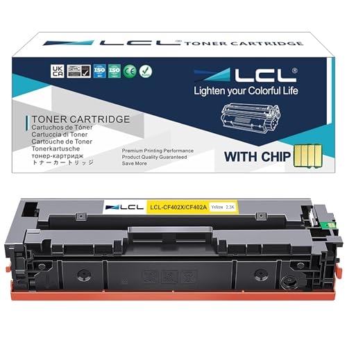LCL 1PK 201A 201X CF402A CF402X 2300Seiten (1Stück Gelb) Toner Kompatibel für HP Color Laserjet Pro M252 M252dw M252n MFP M274 M274n M277 M277dw M277n MFP-M277c6 von LCL
