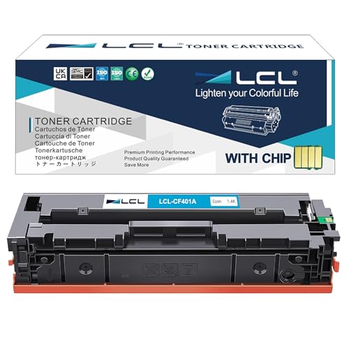 LCL 201A CF401A (1Stück Cyan) Toner Kompatibel für HP Color Laserjet Pro M252 M252dw M252n MFP M274 M274n M277 M277dw M277n MFP-M277c6 von LCL