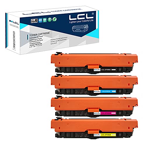 LCL 508A CF360A CF361A CF362A CF363A (4-Stück Schwarz Cyan Magenta Gelb) Toner Remanufactured für HP Laserjet M552dn M553dn M553n M553x von LCL
