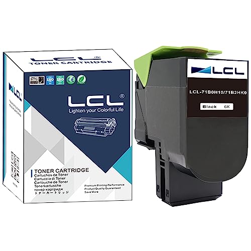 LCL 71B0H10 Schwarz Toner 6000 Seiten Kompatibel für Lexmark 71B2HK0 71B0H1 für Lexmark CS417 CS417dn CX417 CX417de CS517 CS517de CX517 CX517de (1er-Pack) von LCL