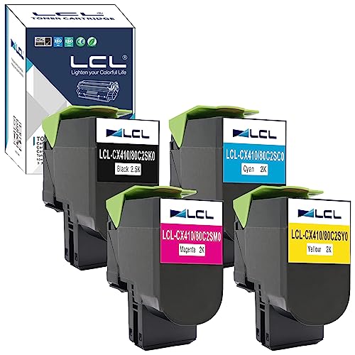 LCL Kompatibel Toner 2500Seiten+3 * 2000Seiten 80C0S10 800S1 80C2SK0 80C2SKE 802K 802SK 80C0S20 800S2 80C2SCE 802CK 802SK 80C0S30 800S3 80C2SM0 80C2SME 802SM 80C0S40 800S4 80C2SY0 Kompatibel für von LCL