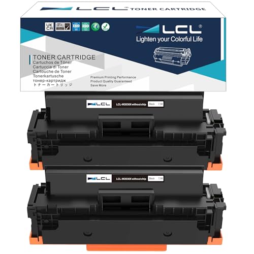LCL Kompatibel Toner 415A 415X W2030A W2030X OhneChip (2Schwarz) Ersatz für HP Color Laserjet Pro M454 M454dn M454dw MFP M479 M479fnw M479dw M479fdn M479fdn M479fdw M454NW von LCL