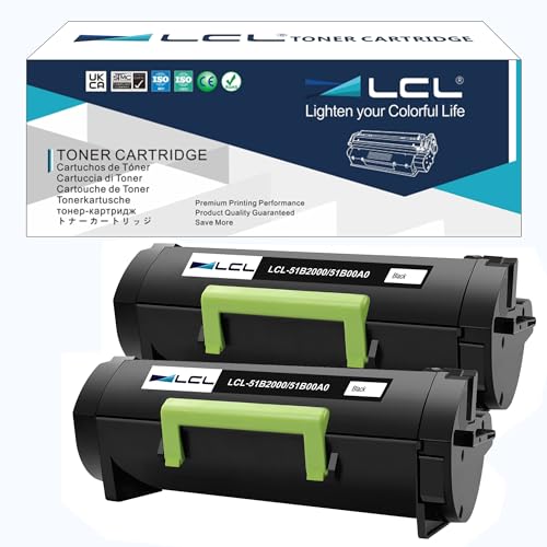 LCL Kompatibel Toner 51B2000 51B00A0 2500 Seiten (2Schwarz) kompatibel für Lexmark MS317 MS317DN MS417 MS417DN MS517 MS517DN MS617 MS617DN MX317 MX317DN MX417 MX417DN MX517 MX517DE MX617 MX617DE von LCL