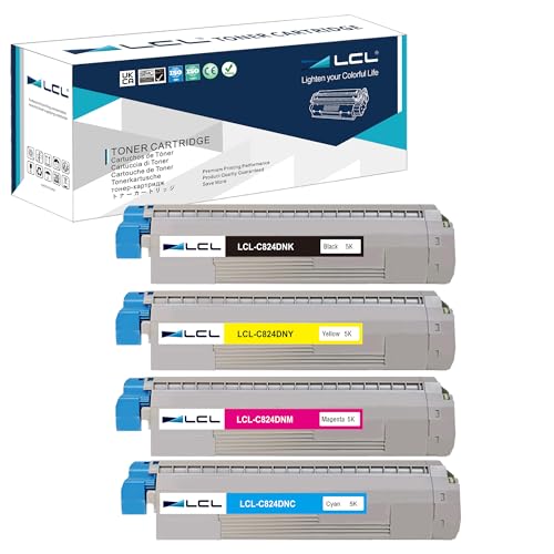 LCL Kompatible Tonerkartusche C824 C834 C844 C824n C824dn C834dnw C834nw C844dnw 47095704 47095703 47095702 47095701 (KCMY) Ersatz für Oki C824dn C824n C834dnw C834nw C844dnw von LCL