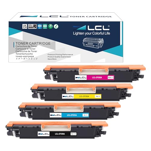 LCL Remanufactured Toner Toner 130A CF350A CF351A CF352A CF353A (KCMY) kompatibel für HP Color Laserjet Pro MFP M176 M176FN M177 M177FW M176n von LCL