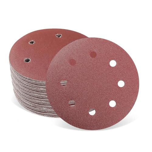LCUVIMPEX Schleifblätter, Polierpads, 20 Stück Schleifpapier mit Haken und Schleife, 17,8 cm (7 Zoll), 8 Löcher, 40-240 g (240) von LCUVIMPEX
