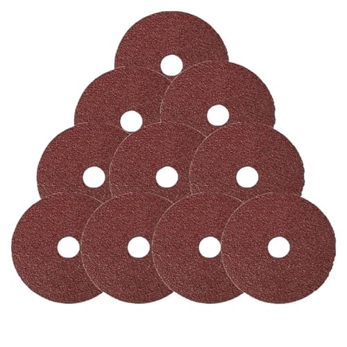 LCUVIMPEX Schleifblätter Polierpads, 10 x 10,2 cm (4 Zoll) Harzfaser-Schleifscheiben, Schleifpapier mit Körnung 24-120 (100 Körnung) von LCUVIMPEX