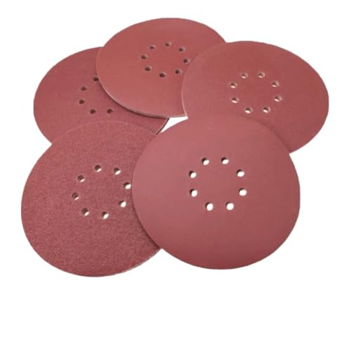 LCUVIMPEX Schleifblätter Polierpads, 5 x 225 mm Schleifscheiben mit 8 Löchern und Haken und Schlaufe von 22,9 cm (9 Zoll), Körnung 60-1000 (150) von LCUVIMPEX