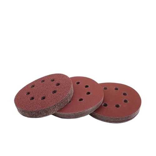 Schleifblätter Polierscheiben, 10~100pcs Schleifscheiben, Klett, Schleifpapier, selbstklebend, 5 Zoll, 8 Löcher(60 grits,10pcs) von LCUVIMPEX
