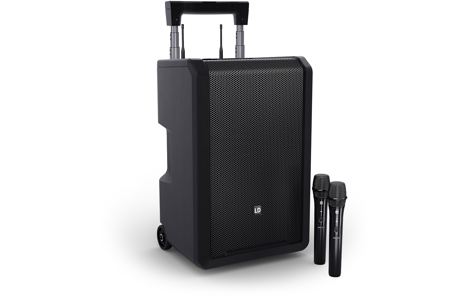 LD Systems ANNY® 10 HHD 2 B8 - 10" Mobiler Bluetooth® PA-Lautsprecher mit Akku, Mixer und 2x Funkmikrofon von LD Systems