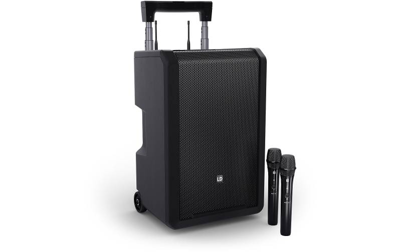LD Systems ANNY® 10 HHD 2 B8 - 10" Mobiler Bluetooth® PA-Lautsprecher mit Akku, Mixer und 2x Funkmikrofon von LD Systems