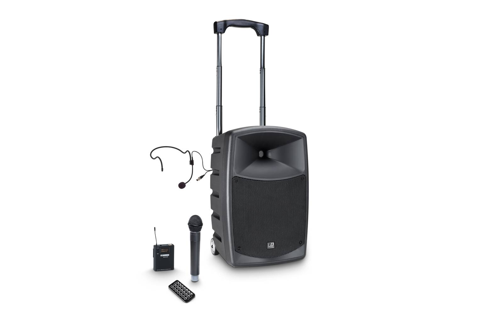 LD Systems RoadBuddy 10 HBH 2 Akkubetriebener Bluetooth-Lautsprecher mit Mixer, Funkmikrofon, Bodypack und Headset von LD Systems