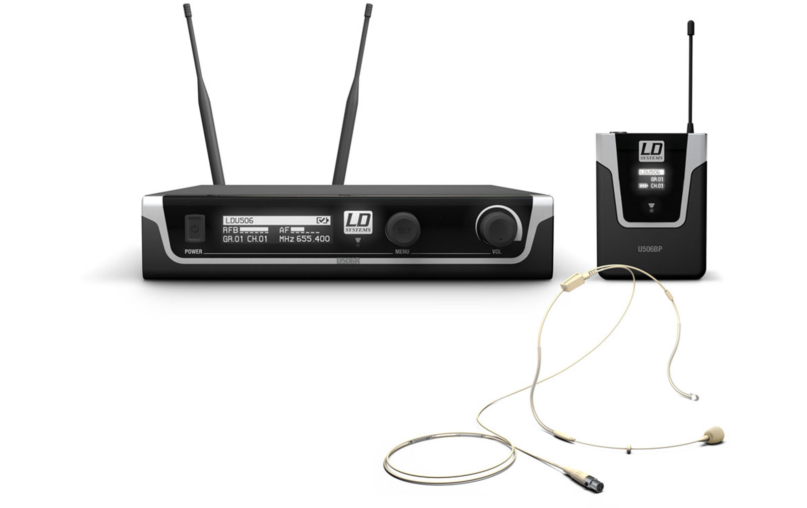 LD Systems U506 BPHH Funkmikrofon System mit Bodypack und Headset beigefarben LD Systems U506 BPHH Funkmikrofon System mit Bodypack und Headset beigefarben von LD Systems