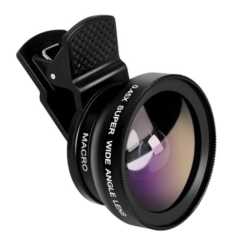 2 In 1 Handy Objektiv für Handy 15X Makro Objektiv Handy & 0.45X Weitwinkelobjektive Handy Kamera Objektiv Linse Kit Lens Set für Handykamera für Meisten Handys Tablets | Schwarz von LDERFIV