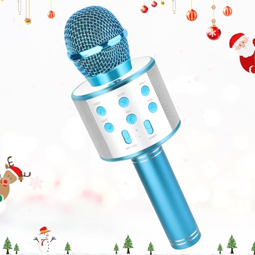 LDERFIV Mikrofon Kinder, 5 in 1 Bluetooth Mikrofon Karaoke, Ab 5 6 7 8 9 10 11 12 Kind Geburtstag Geschenke von LDERFIV