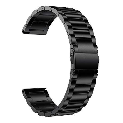LDFAS Titan-Bänder, 22 mm, Titan-Metall, kompatibel mit Samsung Galaxy Watch 46 mm, Gear S3 Frontier/Classic, Fossil Gen 5 Julianna/Carlyle Smartwatch, Balck von LDFAS