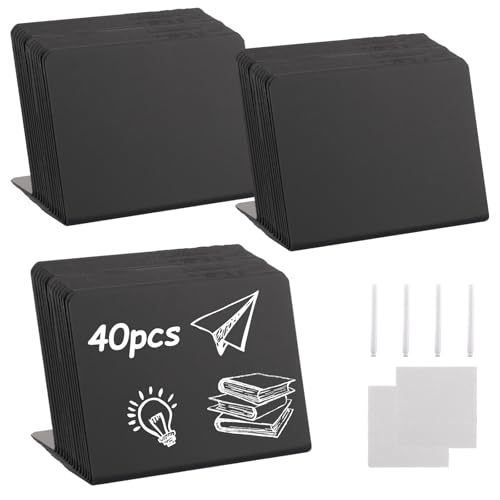 40Stück Mini Tafel Set Mini Schiefertafel zum Beschriften, 7.5 x 10cm Buffet Schilder Mini Kreidetafel Schilder mit Stift und Tuch,Kleine Tafeln zum Beschriften für Hochzeit Party Gastronomie 40Stück Mini Tafel Set Mini Schiefertafel zum Beschriften, 7.5 x 10cm Buffet Schilder Mini Kreidetafel Schilder mit Stift und Tuch,Kleine Tafeln zum Beschriften für Hochzeit Party Gastronomie von LDHHYH