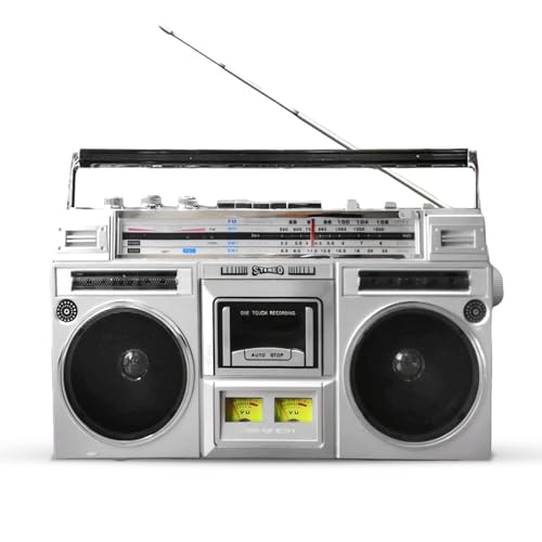 Retro Kassetten Boombox, Street Bluetooth Boombox Kassettenspieler,80s Style Retro Tragbarer AM/FM-Radio-Kassettenrekorder,unterstützt SD/USB-Eingang, für Familientreffen Reisen Retro Kassetten Boombox, Street Bluetooth Boombox Kassettenspieler,80s Style Retro Tragbarer AM/FM-Radio-Kassettenrekorder,unterstützt SD/USB-Eingang, für Familientreffen Reisen von LDIEUWUET