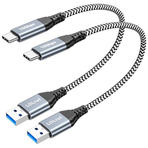 LDLrui USB C Kabel 10Gbit/s Datenkabel (30cm/0.3M 2Stück), USB 3.2 Gen 2 auf Typ C Ladekabel, 3.1A Typ C Schnelllade Datenkabel für Galaxy S20 S10 S9 Note 10, Portable SSD, Android Auto und mehr von LDLrui