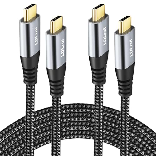 180CM USB-C Monitor-Kabel (2er-Pack), 4K USB-C Videokabel, 10Gbps Datenübertragung & 100W PD-Ladung, Typ-C Displaykabel für Dell, ARZOPA/MNN/KYY Tragbarer Monitor, Externer Zweitbildschirm-Erweiterung von LDLrui