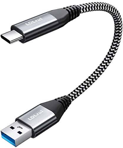 USB A auf USB C Kabel Kurz 30cm/0,3M, LDLrui USB 3.2 Gen2 10Gbit/s SuperSpeed USB C Datenkabel, 3.1A Schnelles Laden Android Sync Ladekabel für Samsung/Sandisk Portable SSD, Galaxy S21/S20, Power Bank von LDLrui