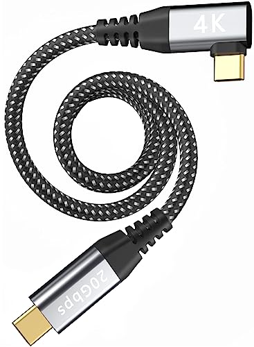 USB C Monitor Kabel 1.8m USB C zu USB C Video Kabel Rechter Winkel[4K HDR], LDLrui USB 3.2 Gen 2×2 20Gbps Datenübertragung 100W PD Typ C Schnellladekabel für Galaxy S21,MacBookPro, Dell/LGUSB-CMonitor von LDLrui