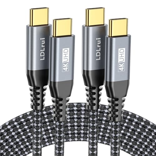 USB C zu C 3.2 Gen 2×2 Kabel 100W/20Gbps [1.8M 2 Stück] 4K Video Ausgang Schnellladung Kompatibel mit Thunderbolt 3/4 für MacBook iPad Galaxy Pixel Dell Yoga 27 Dell LG Typ C Display Monitor etc. von LDLrui