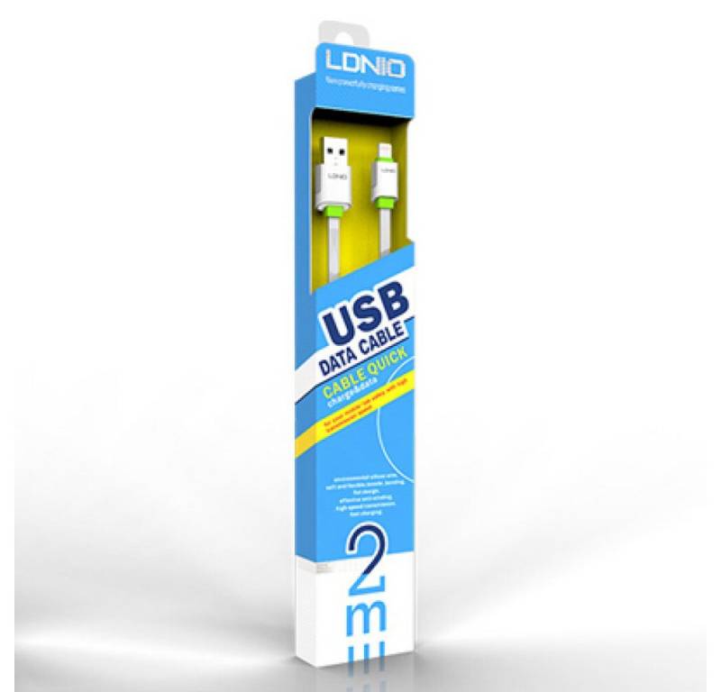 LDNIO Original LDNIO Micro-USB-Datenkabel 2 m LS01 Smartphone-Ladegerät (USB-Kabel, 1-tlg) von LDNIO