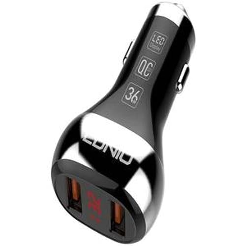 Onceatime LDNIO C2 Dual QC3.0 USB mit Kfz-Batterie, LED-Display, Quick Charging Car Charger für Mobile Phone von LDNIO