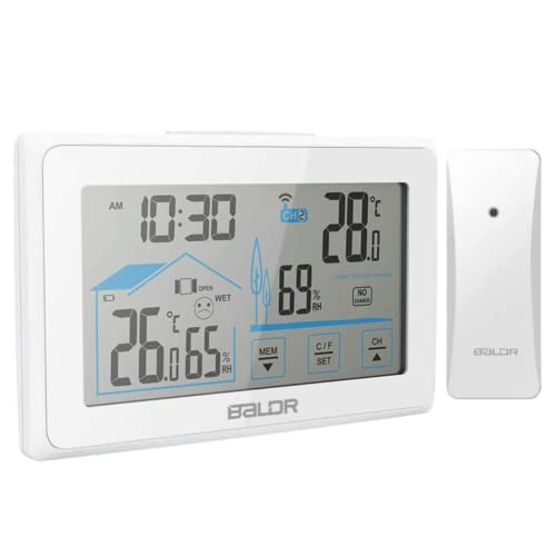 DCF Wetterstation für Zuhause und Außen, digitales Thermometer, Hygrometer für den Innenbereich, mit Wettervorhersage, digitale Wetterstation, Weiß DCF Wetterstation für Zuhause und Außen, digitales Thermometer, Hygrometer für den Innenbereich, mit Wettervorhersage, digitale Wetterstation, Weiß von LE GARAGE