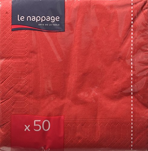 LE NAPPAGE 50 Servietten, aus Watte, 33 x 33 cm, 2-lagig, FSC Rot, Zellulose, 33 x 33 cm von Le Nappage