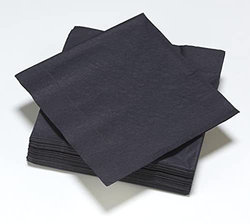 LE NAPPAGE ARTS DE LA TABLE Papierservietten, 33 x 33 cm, 2-lagig, Schwarz FSC, Zellulose, 33 x 33 cm, 50 Stück von Le Nappage
